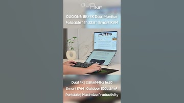 DUOONE: 8K/4K Duo-Monitor Foldable 16"-22.8", Smart KVM #Steam#dual monitor#stack monitor#iphone15