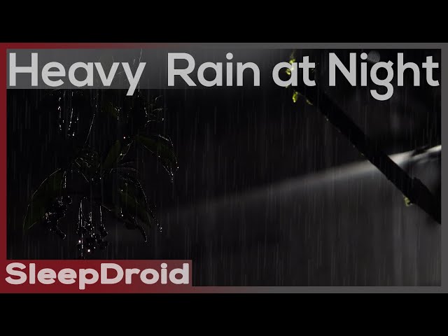 ► Hard Rain at Night ~ Heavy Rainstorm Sounds for Sleeping (No Thunder) Lluvia 4k class=