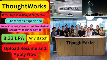 ThoughtWorks Off Campus Drive 2022B.E/B.Tech/M.Tech/MCA/M.Sc