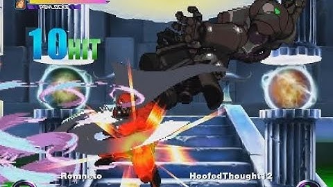 MvC2: Magneto Multiple Overhead+/Crossup Rushdown Sequence