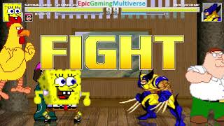 Wolverine Vs Spongebob Squarepants And Family Guy Characters In A Mugen Match Battle Fight