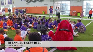 Clemson Football players read to local school students