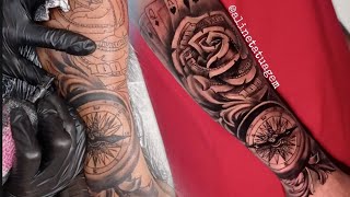 TATUAGEM BÚSSOLA ROSA E CARTAS DE BARALHO - YouTube