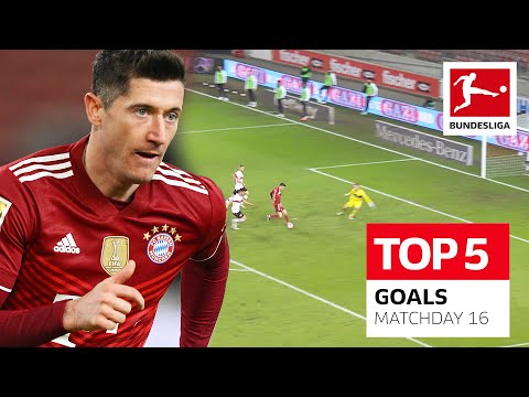 Top 5 Goals • Lewandowski, Schick & More | Matchday 16 - 2021/22
