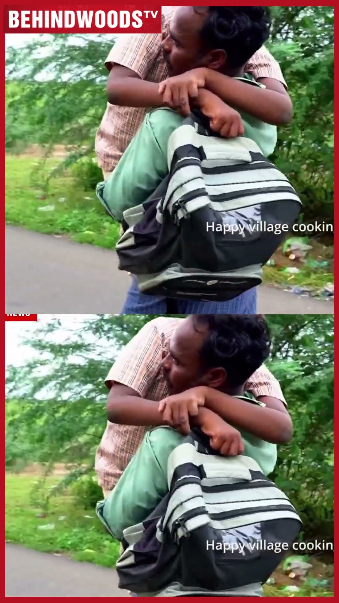 'தங்கம் அப்பா இருக்கேன் டா உனக்கு' ? மகனை தோளில் சுமக்கும் தந்தை