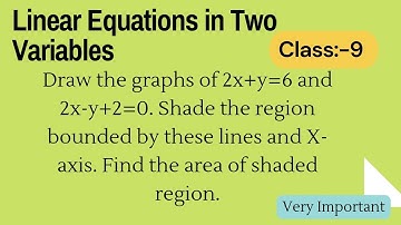 Draw graphs of 2x+y=6 & 2x-y+2=0.Shade region bounded by these lines & X axis.Find area. Class-9