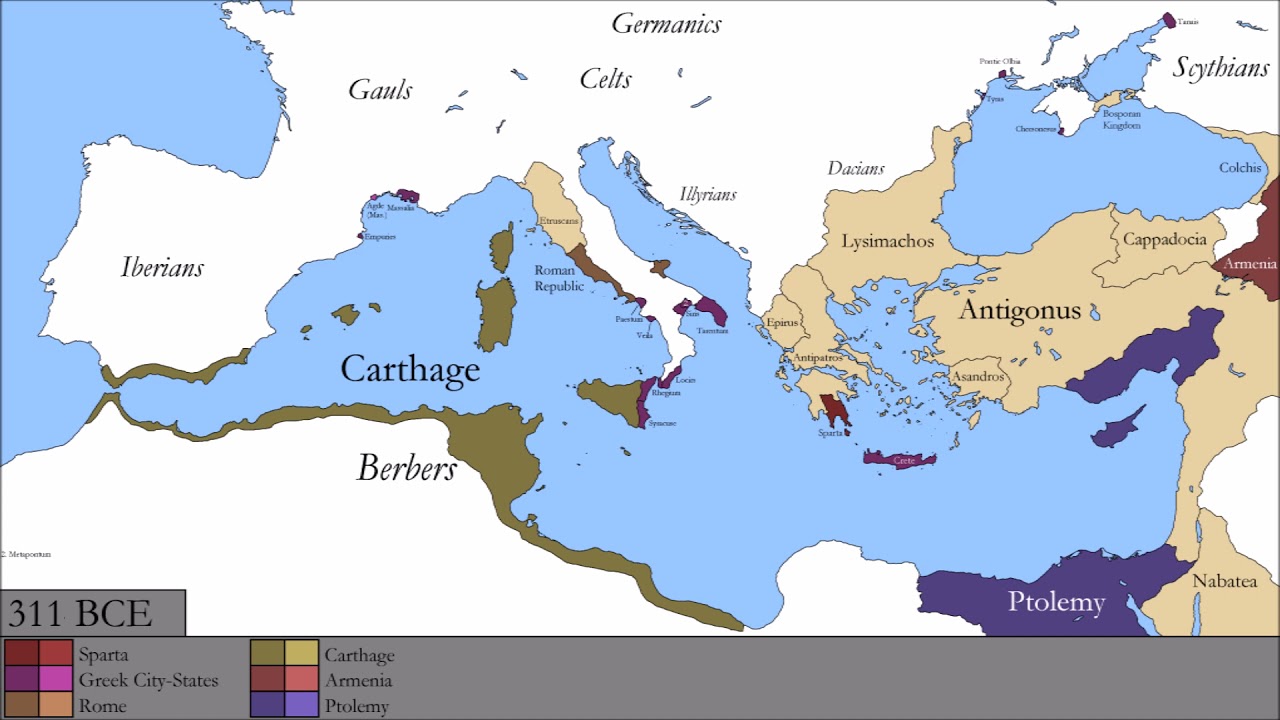 History of the Ancient Mediterranean: Every Year - YouTube