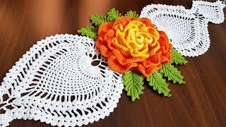 Crochet Long Pineapple Doily  -  كروشية مفرشة الأناناس الممتدة