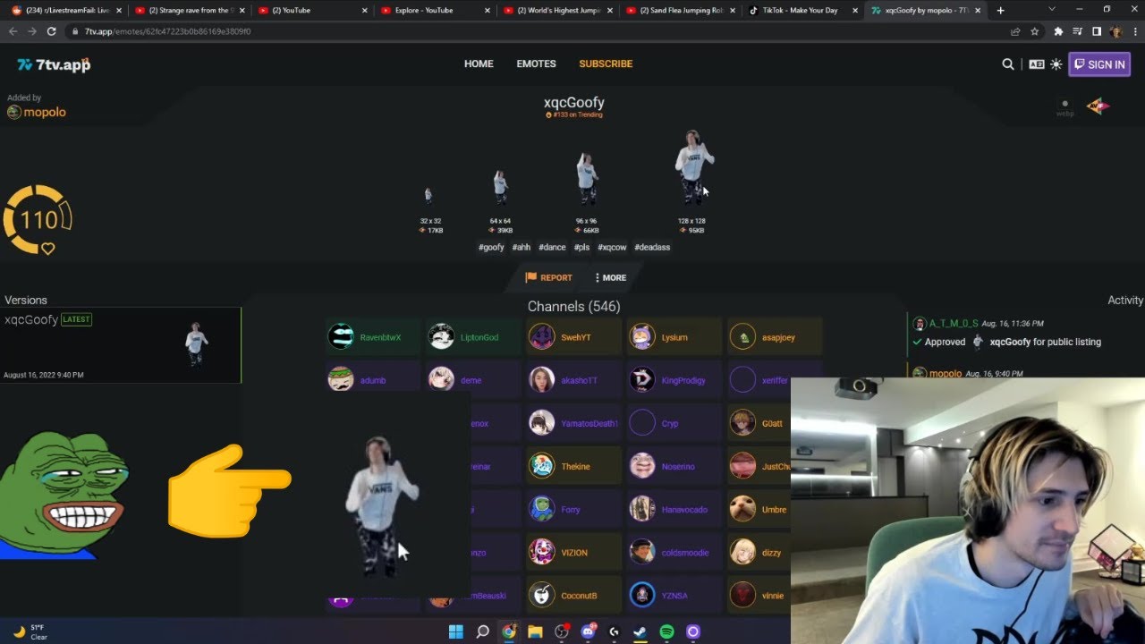 xQc adds a new emote.. YouTube