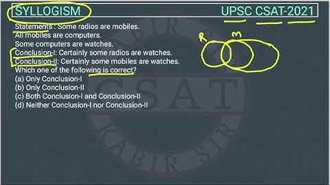 2021 CSAT Syllogism, PYQ Topic wise, Statements : Some radios are mobiles