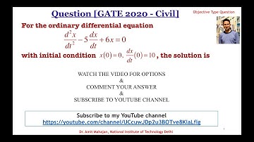 Objective Question from GATE 2020 Civil paper on ODE