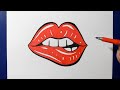 How to Draw Lips / Biting Lip / SVG Design