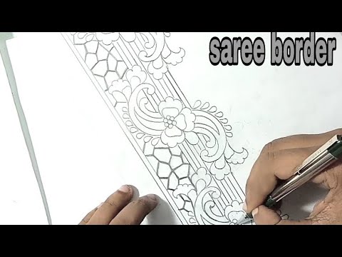 Alekhan Drawing | How To Draw Embroidery Saree Border | Pencil Drawing |  embroidery, sari, design, textile, drawing | Today Design about Alekhan  Drawing | How To Draw Embroidery Saree Border |