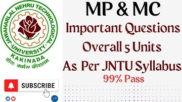 Microprocessor And MicroController | MP&MC |Important Questions Unit Wise 5 Units |#ece #jntu #mpmc