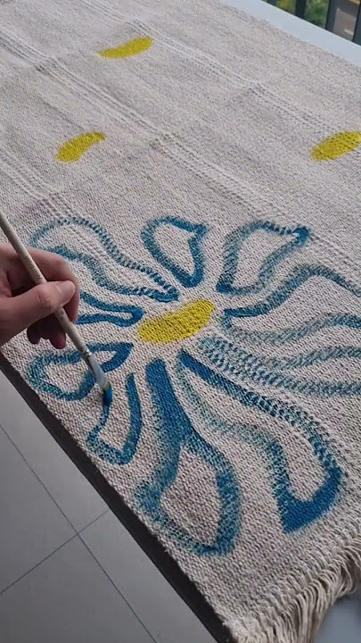 Custom rug without the custom price - painting carpet with chalk