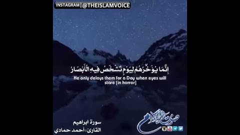 ولا تحسبن الله غافلا عما يعمل الظالمون بصوت القارئ أحمد حمادي