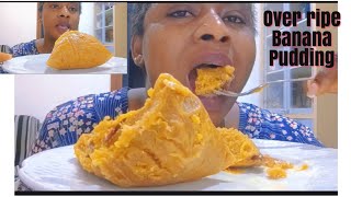 amazing Nigeria EDO  local food MUKBANG over ripe plantain pudding