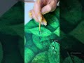 Water drops painting process / Acrylic painting / Green leaves painting