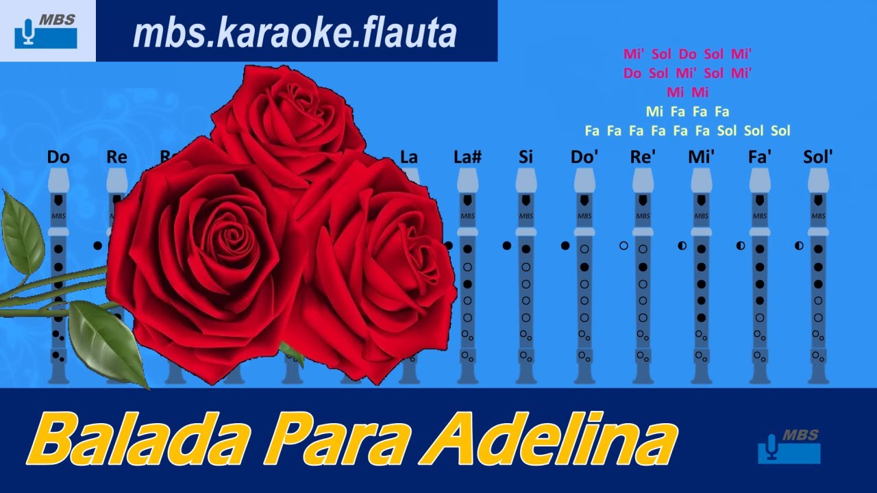 Balada Para Adelina Flauta Dulce Con Notas / Richard Clayderman / Tutorial  Tipo Karaoke - YouTube