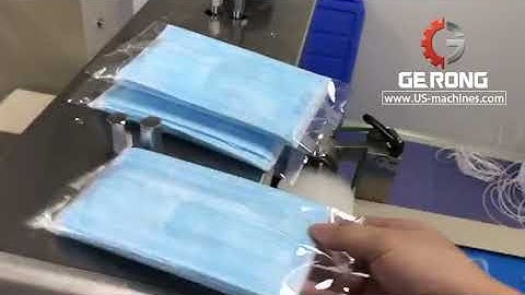 Automatic flow type face mask disposal mask bag packaging machine testing video