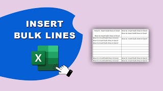 How to insert bulk lines in Excel
