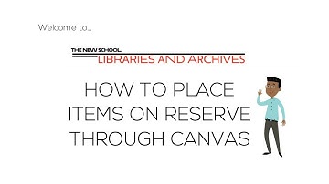 How to Place Items on Reserve through Canvas | The New School Libraries and Archives
