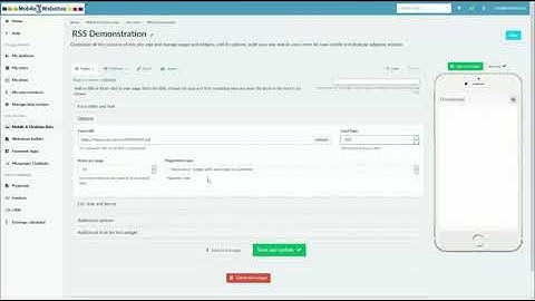 Mobile1 Website Builder List RSS Widget