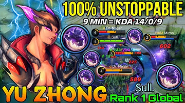 100% UNSTOPPABLE Dragon Yu Zhong Perfect Plays! - Top 1 Global Yu Zhong by Sull. - Mobile Legends