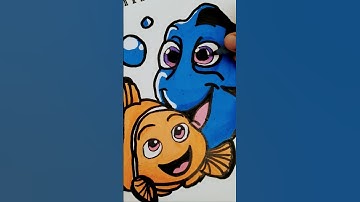 Drawing Nemo & Dory From Finding Dory🐟🐠 #drawing #art #shorts #nemofish #doryfish #fyp #foryou