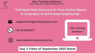 AI & ML Unlocked Day 3 On 4th Sept 2025. Pls contact or WhatsApp us on +91-9133190573 to enroll.