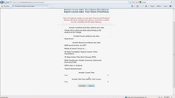 Moodle - importing last years course
