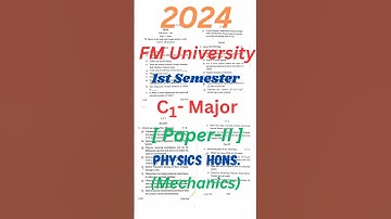 +3 1st Semester C1 Major PHYSICS Hons. Paper 2 2024 PYQ