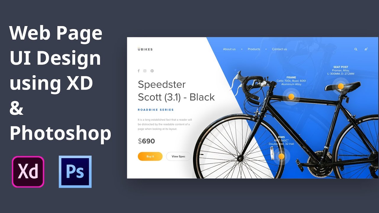UBIKE Webpage UI Design - Speed Art (Using Photoshop & XD) - YouTube