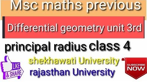 Differential geometry previous year//unit 3rd // class 4th
