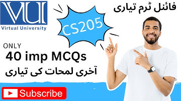 CS 205|| Important MCQs For Final Term Spring 2025||Top Repeated MCQs | CS205| VU Past Papers Solved