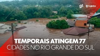 Chuva provoca 5 mortes e deixa 18 desaparecidos no Rio Grande do Sul #g1 #JN #notícias
