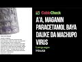 FACT CHECK AUDIO: No, paracetamol pills do not contain Machupo virus (Hausa)