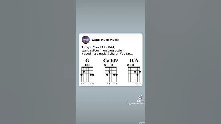 Today's Chord Trio: G-Cadd9-D/A #shorts #guitar #chords #music