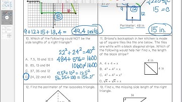 Pythagorean Theorem Unit Test Review Video