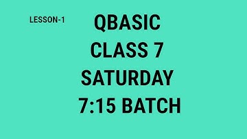 Qbasic class 7 lesson1