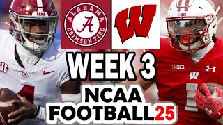 Alabama at Wisconsin  Week 3 Simulation (2024 Rosters for NCAA 14)