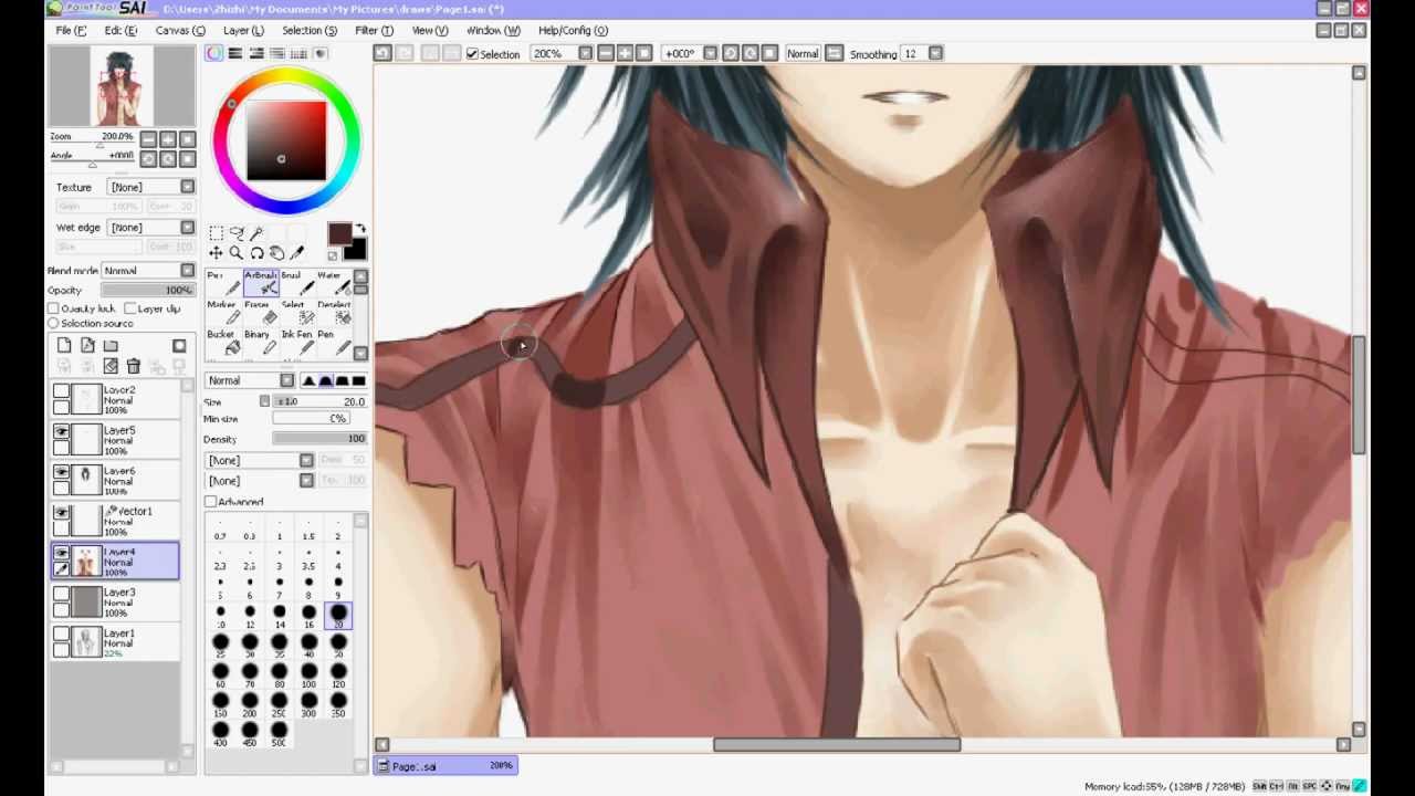 Speedpaint anime wolf guy - YouTube