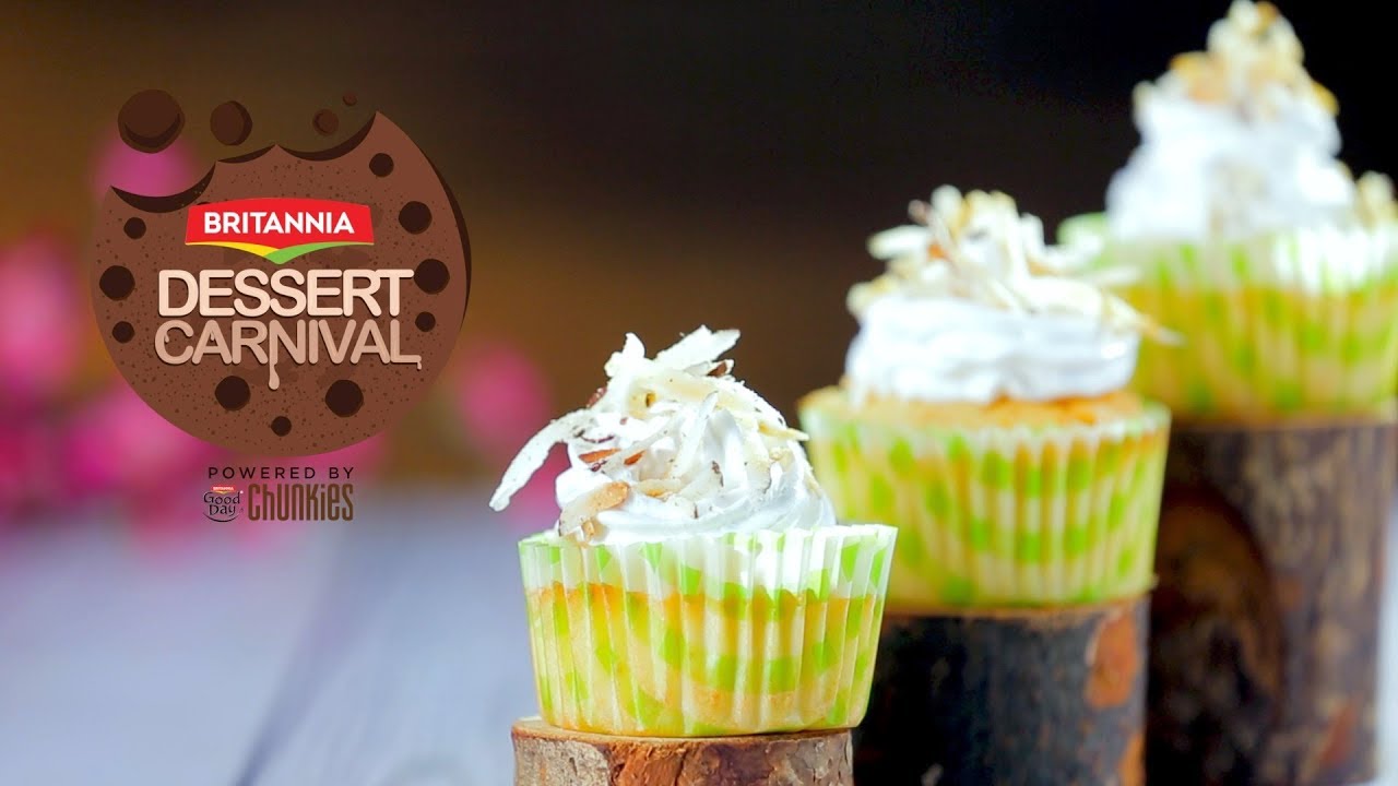 Pina Colada Cupcake Recipe By Kamini Patel | How To Make Cupcakes | Britannia Dessert Carnival | India Food Network