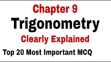 Top 20 Most Important Trigonometry MCQs Ch 9 Class 11/FSc/ICs/XI/1st Year  Exam 2023