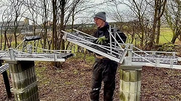 Harrild Railroads p.163 - Double Folding Bridge  #14 - Mounting the Bridge