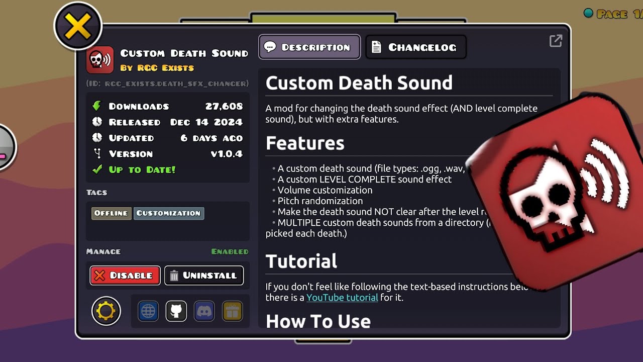 Как добавить кастомный эффект смерти в Geometry Dash