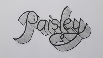 How To Draw 3d Name Paisley For Beginners / Drawing Calligraphy Easy Art On Paper Step By Step