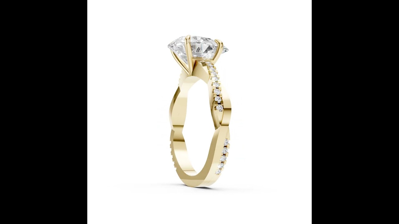 Pear Cut Diamond Twisted Anniversary Ring With Pave Band