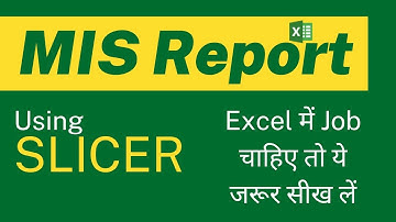 Create MIS Report Using Slicer in Excel