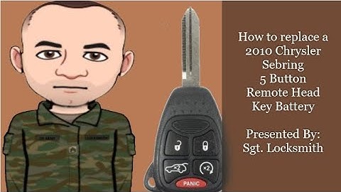 How to replace a 2010 Chrysler Sebring 5 Button Remote Head Key Battery